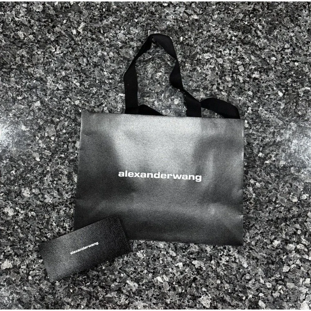 Alexander Wang Black Shopping Gift Empty Paper Bag 16 x 12 x 6